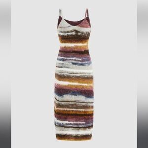 NWT Cider Brand Women’s Fuzzy Knitted Stripped Midi Dress. Super Comfortable.